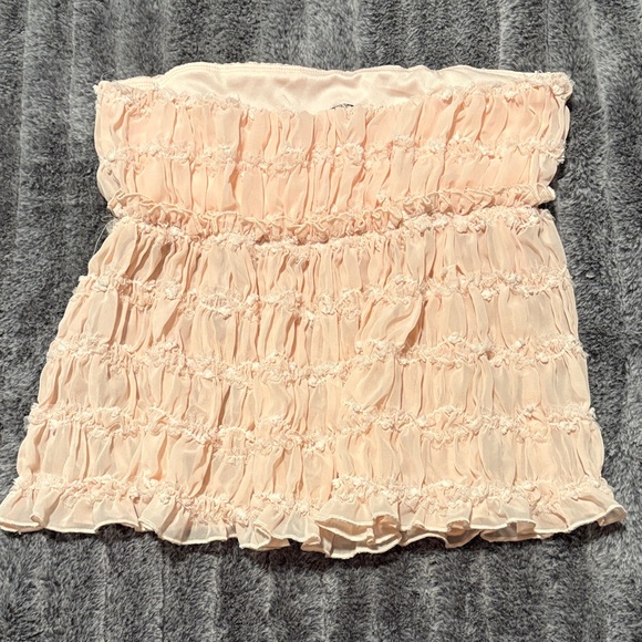 Lucy in the Sky Peach Ruffle Tank Top - Picture 2 of 3